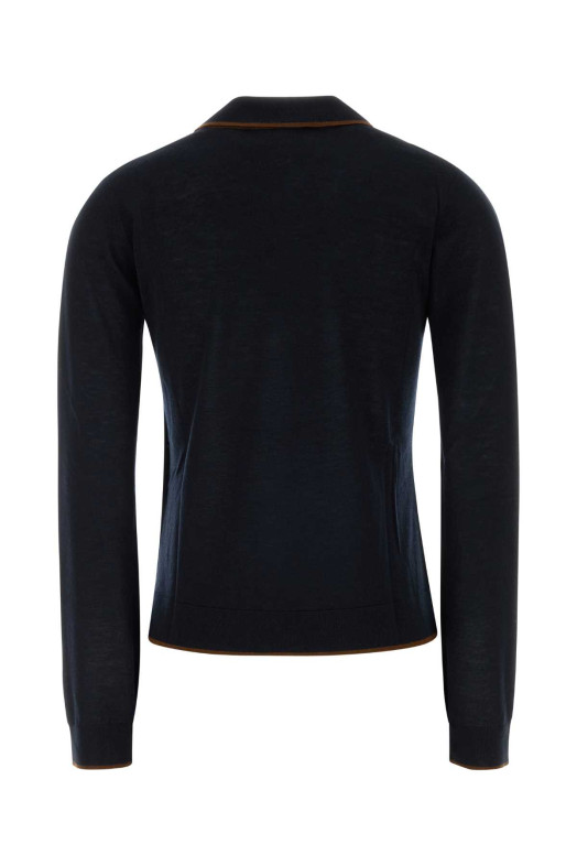 Midnight blue silk blend Targo cardigan MM STUDIO (2626346011600)