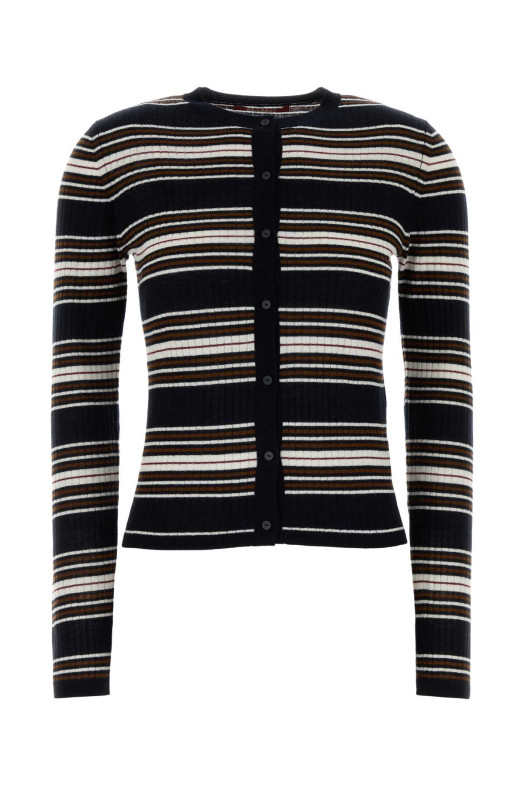 Embroidered silk blend Piombo cardigan MM STUDIO (2626346021600)
