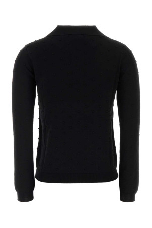 Black viscose blend Colono polo shirt Blue MM STUDIO (2626366021600)