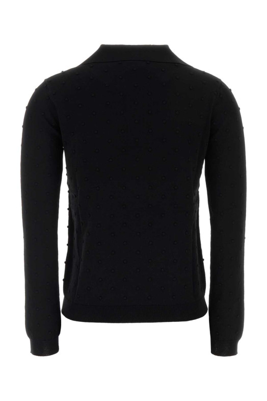 Black viscose blend Colono polo shirt Blue MM STUDIO (2626366021600)