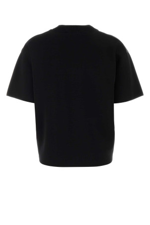Black viscose blend Segale t-shirt Blue MM STUDIO (2626366121600)