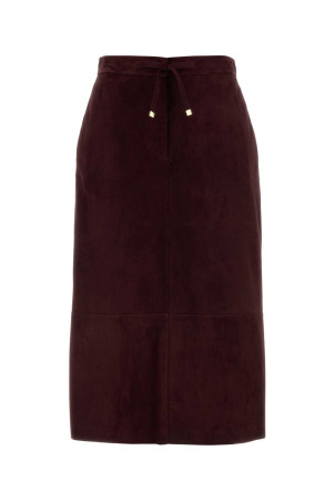 Burgundy suede Gazza skirt Blue S MAXMARA (2629406011600)