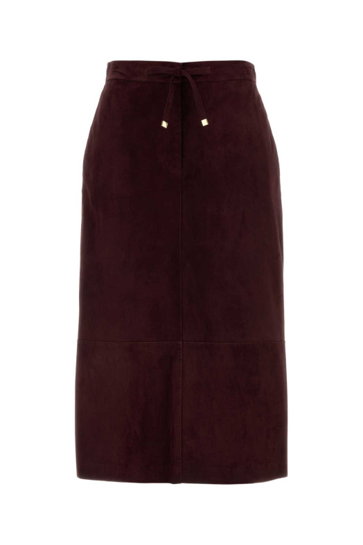 Burgundy suede Gazza skirt Blue S MAXMARA (2629406011600)