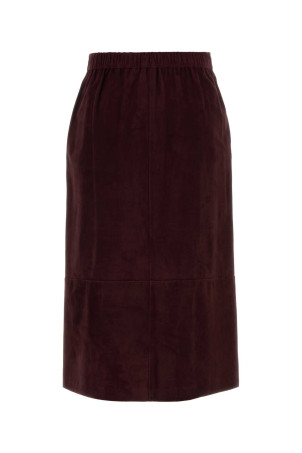 Burgundy suede Gazza skirt Blue S MAXMARA (2629406011600)