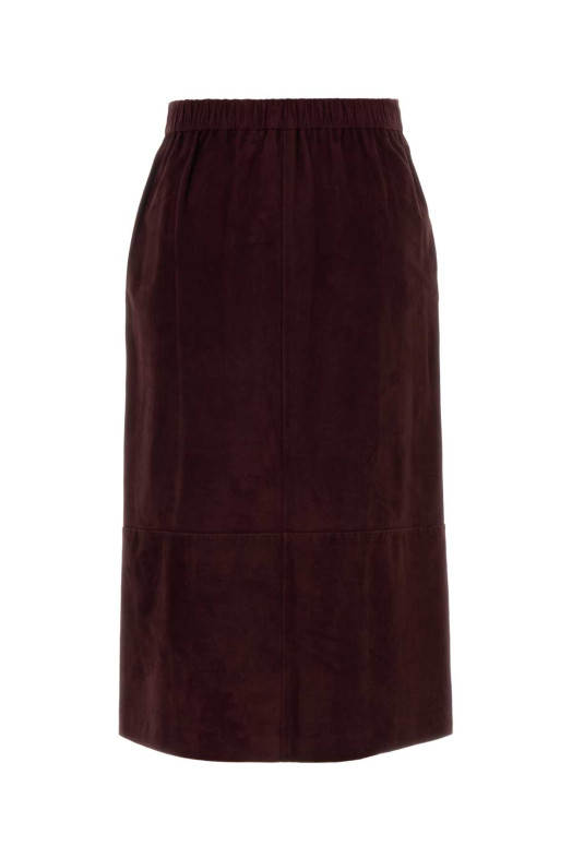 Burgundy suede Gazza skirt Blue S MAXMARA (2629406011600)