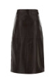 Dark brown leather Gita skirt S MAXMARA (2629406021600)