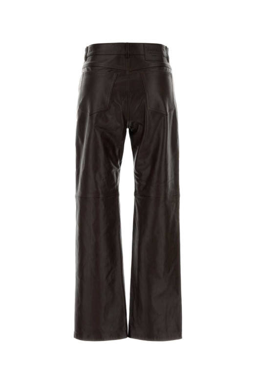 Chocolate leather Pesca pant S MAXMARA (2629436011600)