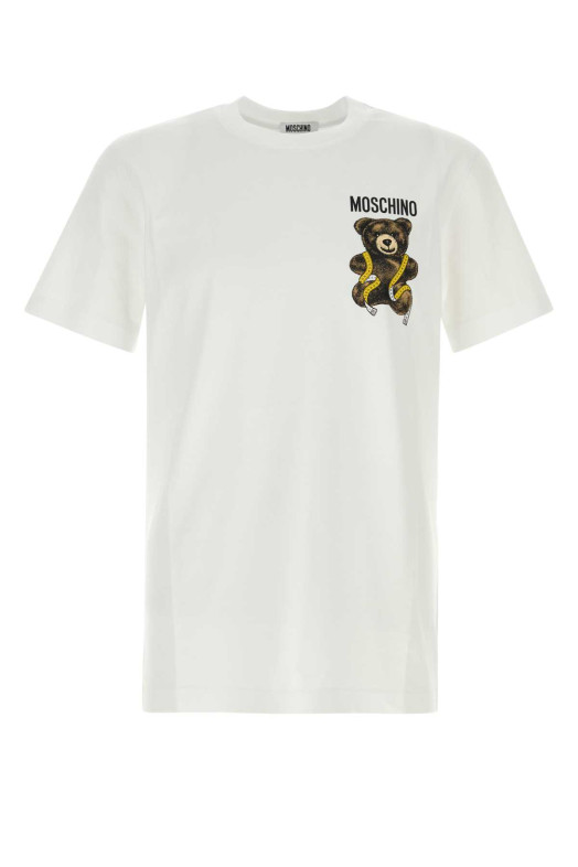 White cotton t-shirt MOSCHINO (262ZZA07215241)