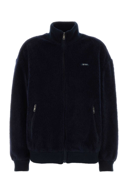 Dark blue pile bomber jacket PRADA (292343SOOO17VA)