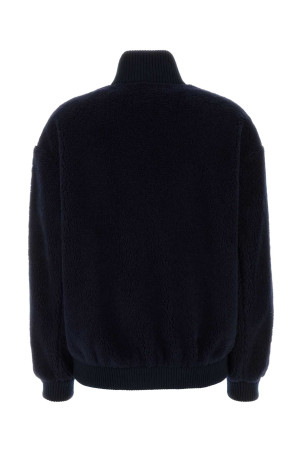 Dark blue pile bomber jacket PRADA (292343SOOO17VA)