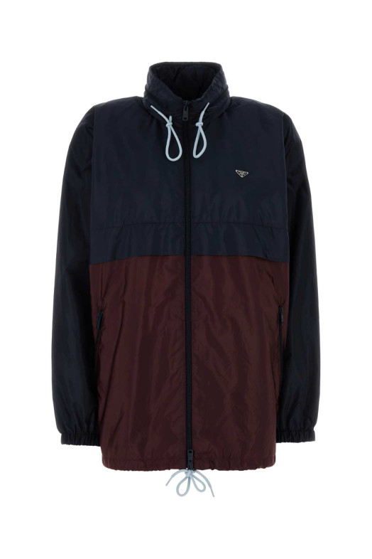 Двоколірна вітровка з матеріалу Re-Nylon від PRADA (29X335SOOO1WQ9)