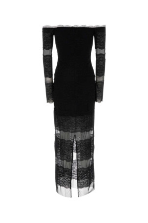Black lace and mesh long dress BLUMARINE (2A760A)