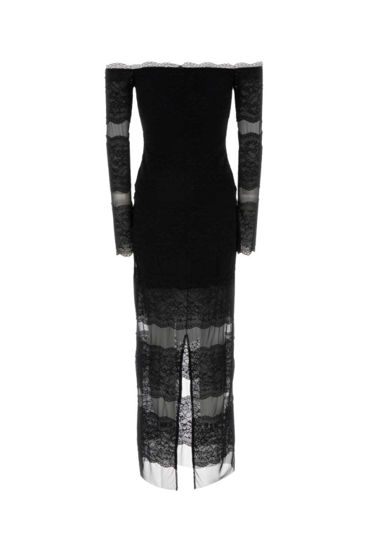 Black lace and mesh long dress BLUMARINE (2A760A)