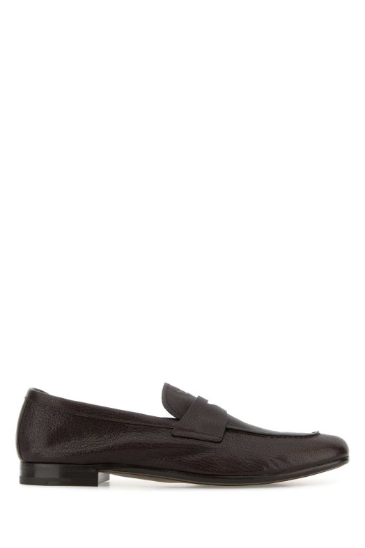 Dark brown leather loafers PRADA (2DF090FX0003ACM)