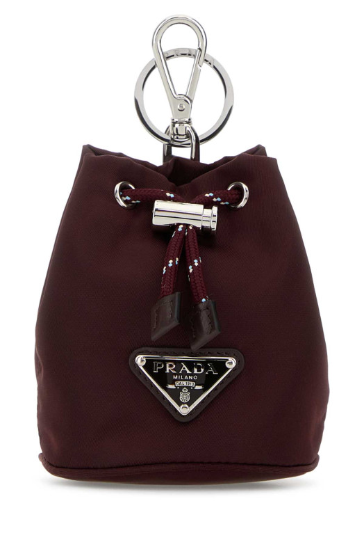 Бордовий брелок для ключів з тканини PRADA (2TT2022HE1)