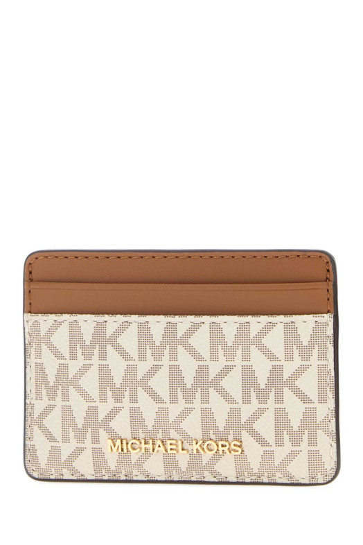 Printed canvas card holder Biege MICHAEL BY MICHAEL KORS (32F1GJ6D0B)