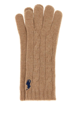 Camel wool blend gloves Blue POLO RALPH LAUREN (455981440)