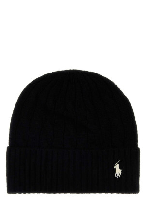 Black wool blend beanie hat POLO RALPH LAUREN (455981442)