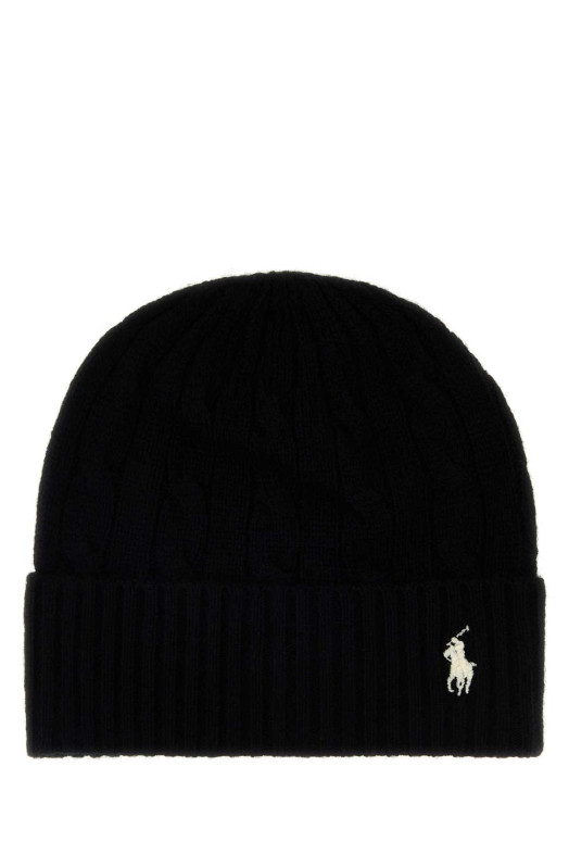 Black wool blend beanie hat POLO RALPH LAUREN (455981442)