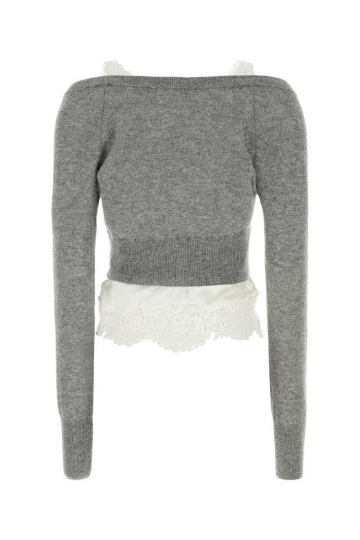 Двоколірний топ з кашеміру та еластичного шовку ERMANNO SCERVINO (492N300APPYY)