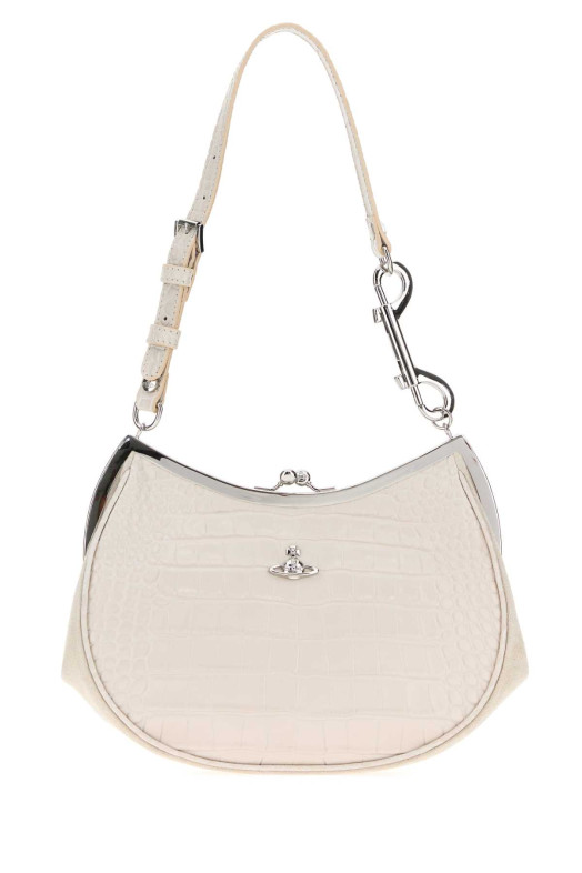 Ivory leather Charm Frame Purse shoulder bag VIVIENNE WESTWOOD (4B01000PWL0098)