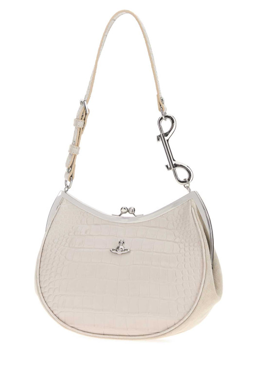 Ivory leather Charm Frame Purse shoulder bag VIVIENNE WESTWOOD (4B01000PWL0098)