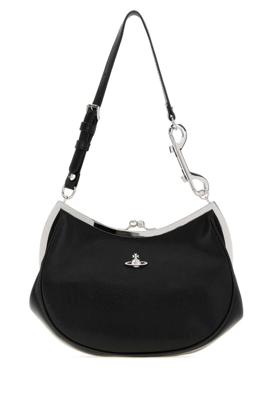 Black leather Charm Frame Purse shoulder bag VIVIENNE WESTWOOD (4B01000PWL00BX)