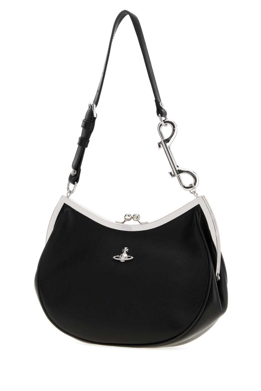 Black leather Charm Frame Purse shoulder bag VIVIENNE WESTWOOD (4B01000PWL00BX)