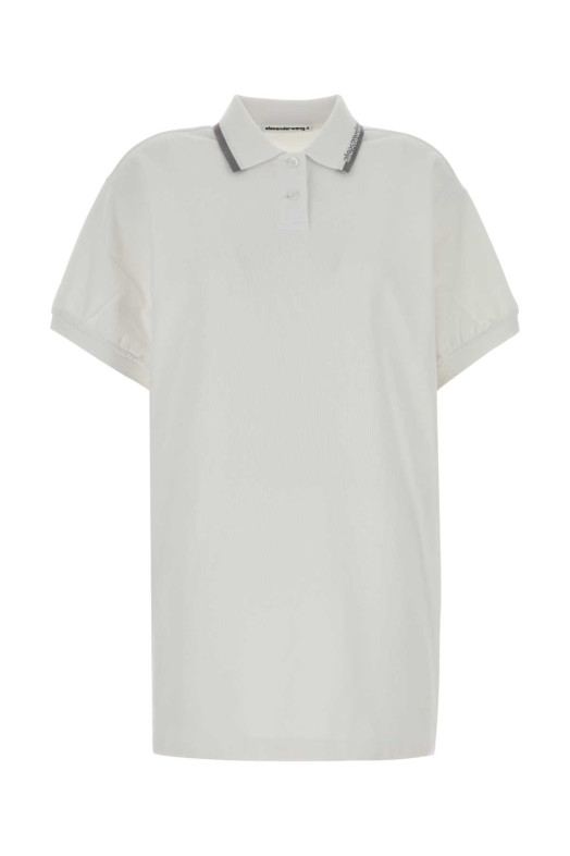 White cotton mini polo dress White T BY ALEXANDER WANG (4CC1266902)