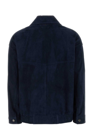 Navy blue suede jacket SANTORO (50017D)