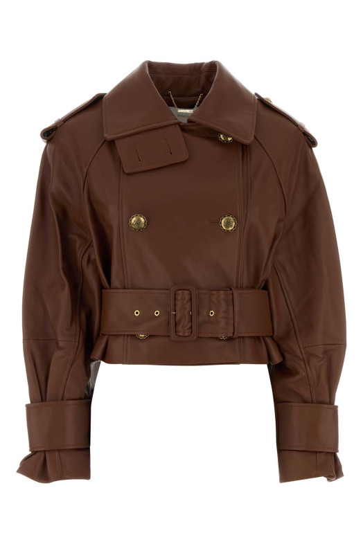 Brown leather Hypnotic trench coat Beige ZIMMERMANN (5328JF251)