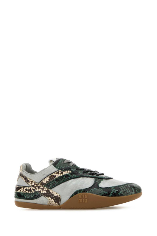 Multicolor fabric and leather sneakers MIU MIU (5E428EFB0053ZL4)