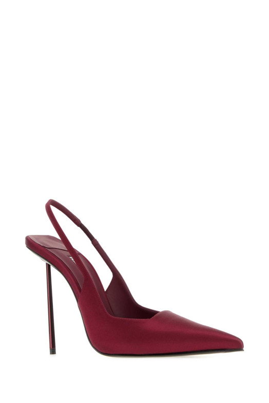 Burgundy satin Amelia pumps LE SILLA (6101E100BXPPSATIN)