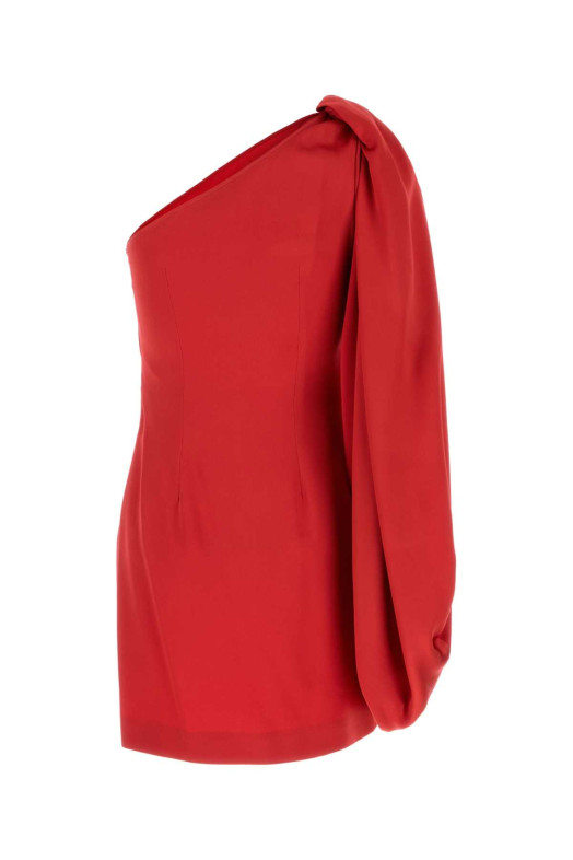 Красное атласное мини-платье с одним плечом STELLA McCARTNEY (6A07063FU302)