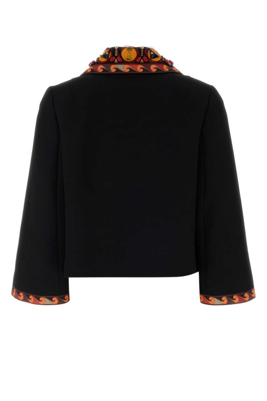 Чорний блейзер із габардину, чорний, EMILIO PUCCI (6HRA076H608)
