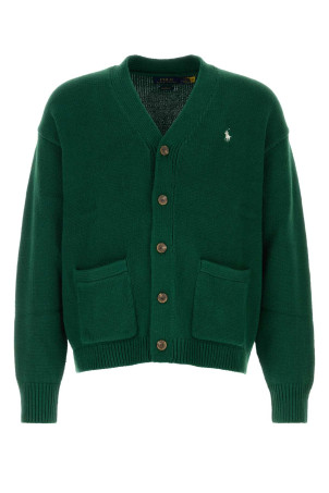 Bottle green cotton cardigan POLO RALPH LAUREN (710B13887)