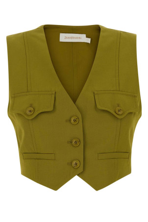 Pistachio green twill Luna vest ZIMMERMANN (7299JS261)