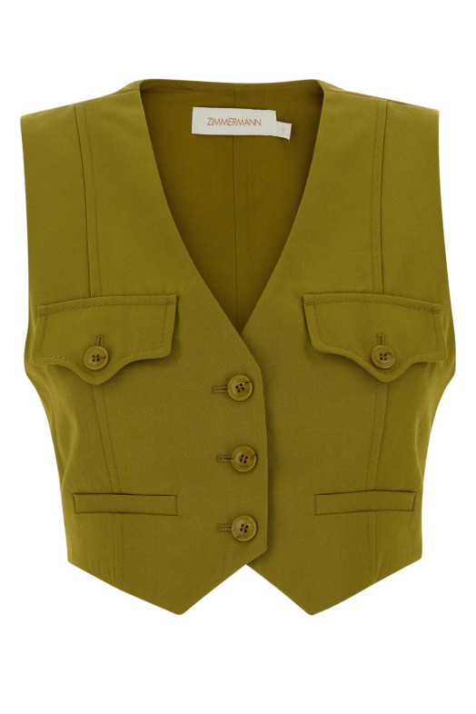 Pistachio green twill Luna vest ZIMMERMANN (7299JS261)