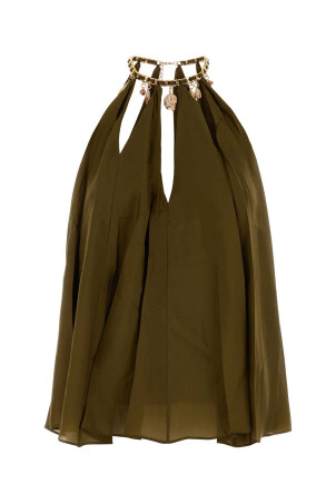 Olive green silk Mahon blouse ZIMMERMANN (7597TSS263)
