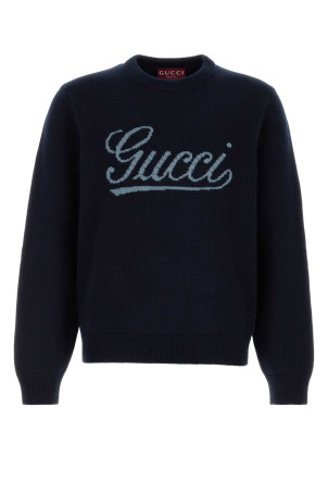 Вовняний светр кольору «північний синій» від GUCCI (795347XKD74)