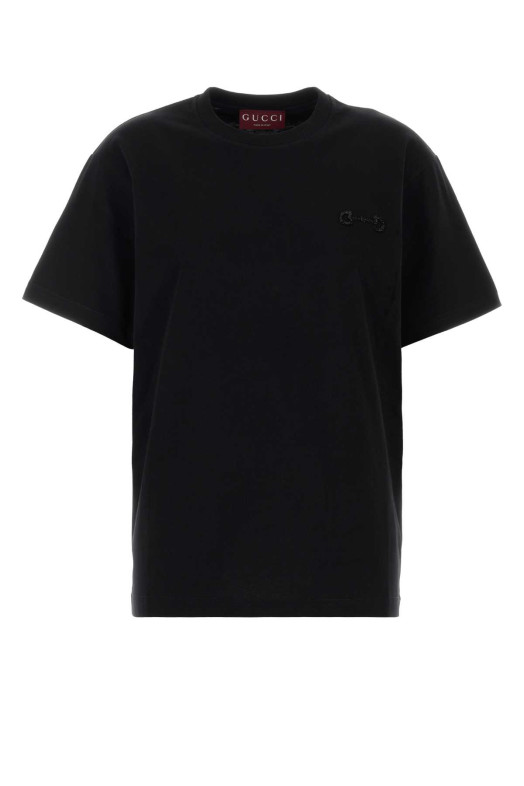 Black cotton t-shirt GUCCI (837959XJHMR)