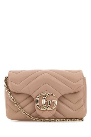 Powder pink leather mini GG Marmont shoulder bag GUCCI (841290AAFAX)