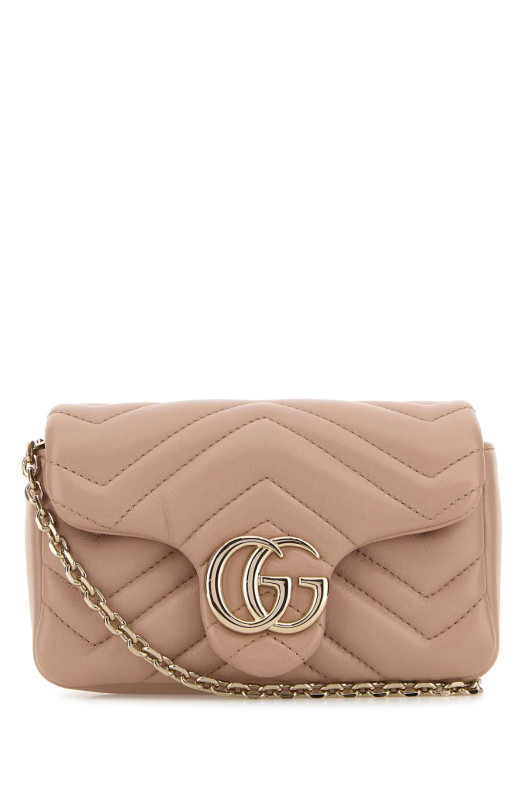 Powder pink leather mini GG Marmont shoulder bag GUCCI (841290AAFAX)