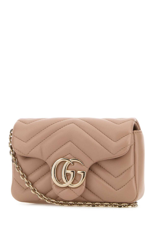 Powder pink leather mini GG Marmont shoulder bag GUCCI (841290AAFAX)
