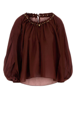 Burgundy silk Aster blouse ZIMMERMANN (8428TSS261)