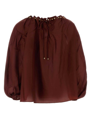 Burgundy silk Aster blouse ZIMMERMANN (8428TSS261)