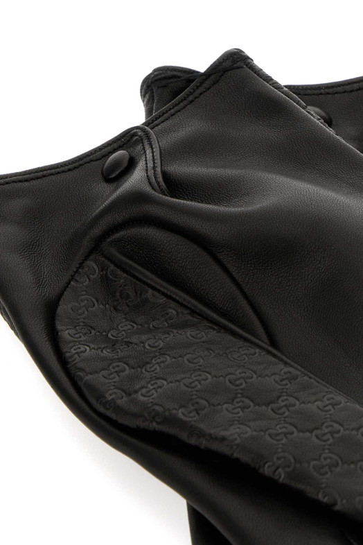 Dark brown nappa leather gloves GUCCI (8456584SAEA)