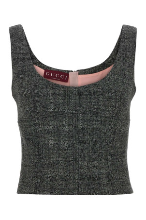 Двоколірна вовняна майка GUCCI (846728ZATWE)