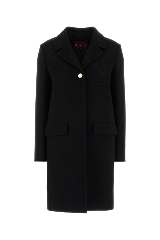 Black wool coat Black GUCCI (851886ZARFV)