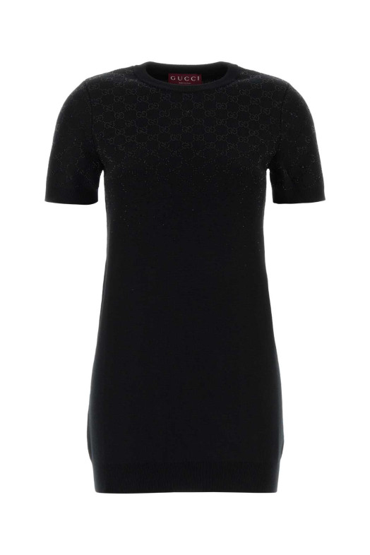 Black wool blend mini dress GUCCI (852066XKFB3)
